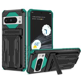Shockproof Detachable Card Holder Kickstand Case For Google Pixel 8 Pro 6A 6 Hybrid Heavy Duty Phone Cover