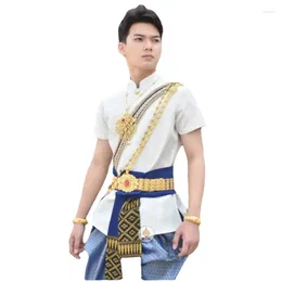 Ethnic Clothing Spirng Summer Thai Traditional Dress Men Shirt Knickerbockers Thailand Clothes Oriental Style Dai Costume Asian