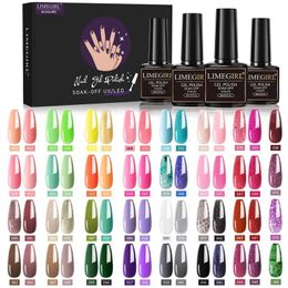 Nail Art Kits Limegirl Polish Set 60PCS Glitter Lacquer Kit for Manicure Semi Permanent Hybrid Varnishes Base and Top 231013