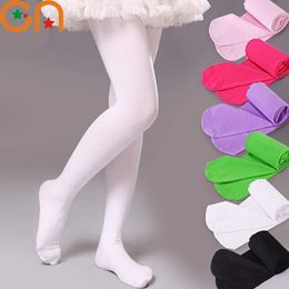 Leggings collants meninas ballet dança meia-calça infantil fina moda veludo collants bebê sólido preto e branco meias 015y crianças cn 231013