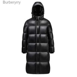 Men's Down Parkas Fashion Winter Black Long Down Jacket Men Hooded Waterproof Windproof Warm 90% White Duck Down Coat Men Overcoat Hight QualityL231014