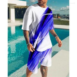 Men's Tracksuits Summer Suit Shorts Street T-shirt 2 Piece Sportswear Short Sleeve Large Size M