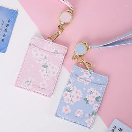 Card Holders Cute Holder Leather Name ID Cover Work Protective Case Pendant Women Men With Retractable Reel Lanyard