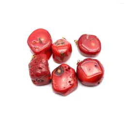 Ожерелья с подвесками, нерегулярные натуральные коралловые бусины, подвески, красные для женщин и мужчин, изготовление ювелирных сережек своими руками, ожерелье, подарок