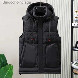 Men's Vests #3659 Black Gray Sleeveless Jacket Men Pockets Warm Vest Waistcoat Zipper Thick Warm Vest Coat Plus Size5XL 6XL Hooded Down VestL231014