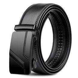 Belts 105 150 140 130 160 170cm Large Plus Size Men's Belt PU Brand Fashion Automatic Simple Buckle Black PU Leather Belt 3.5cm Width 231013