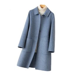 Women's Wool Blends 100 Coat for women's Coats Jackets High Quality winter clothes Double faced velvet coat elegant size S M XL 231013