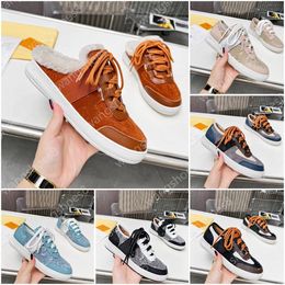 Lous Open Back Sneaker Designer Moral training Half slipper Classic Man Woman leisure Baotou slippers Luxury Cowhide noodles Sheepskin inner Casual shoes Size 35-41