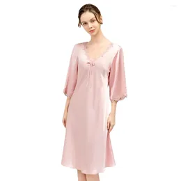 Women's Sleepwear Summer Sexy 16mm Silk Nightgowns Pajamas Lady High Quality Clothing