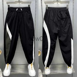 Men's Pants White Stripes Black Men's Jogging Sweatpants Quick Dry Thin Summer Sports Trousers Fashion Harem Pants High Quality Clothing J231014