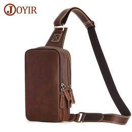 Waist Bags JOYIR Genuine Leather Men's Shoulder Bag Male Crossbody Chest Men Pack Mens Sling Casual Daypack 231013