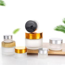 5g 10g Glass Jar Face Cream Bottle Cosmetic Empty Container with Black Silver Gold Lid and Inner Pad for Lotion Lip Balm Pgouf