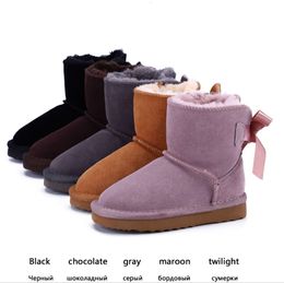 24 Kids Boots Genuine Leather Australia Girls Boys Ankle Winter Boot For Baby Shoes warm ski toddler Fashion new botte fille Sneakers