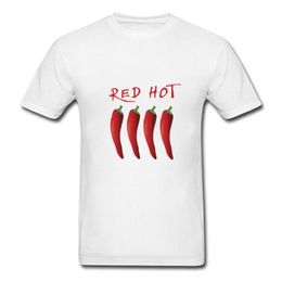 Men's T-Shirts Chili Vegetable Funny T-Shirt Red Peppers Design Hipster Tshirt Spicy Food Music Party Streetwear Pre-Cotton M282G