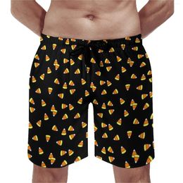 Men's Shorts Candy Corn Print Board Cute Halloween Classic Short Pants Man Graphic Sports Surf Comfortable Beach Trunks Gift