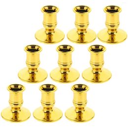 Candle Holders 20 PCS Electronic Base Gold Decor Taper Stand Plastic Candlestick