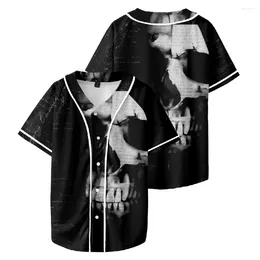 Men's T Shirts Baseball Uniform T-Shirt Skull 3D Printing Unisex For Men/Women HipHop Streetwear Y2k Top