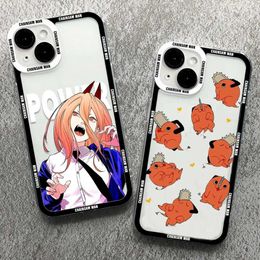 Cell Phone Cases Cartoon Anime Chainsaw Man Phone Case for iPhone 15 14 13 11 12 Pro Max 7 8 Plus XS X XR Cover Couple Funda For iPhone 11 Case L230823