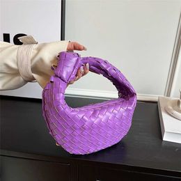 Advanced handmade woven handbag for women 2023 new Korean version solid Colour popular knotted dumplings 5783