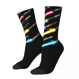 Men's Socks Harajuku Galaxy Space Film Lightsabers Sports Product All Seasons Soft Crew Breathable Suprise Gift For Unisex