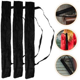 Raincoats 3pcs Waterproof Umbrella Cover Folding Bag With Straps For Rainy Day Black Beach