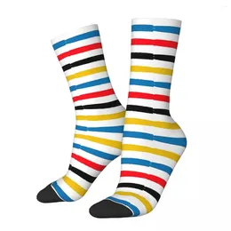 Men's Socks Multicoloured Hand Drawn Stripes Striped Male Mens Women Summer Stockings Printed
