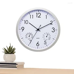 Wall Clocks Large Outdoor Clock Waterproof With Hygrometer Retro Silent Weatherproof For Patio