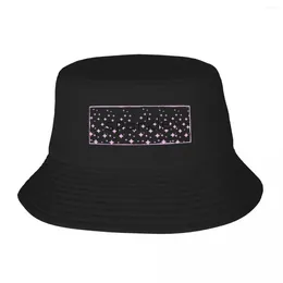 Berets Sparkle On Bright Pink Stars Bucket Hats Panama Hat Children Bob Cool Fisherman Summer Beach Fishing Unisex Caps