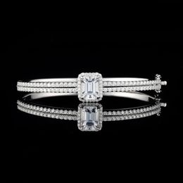 Chaming Women Diamond Bracelets White Gold Plated S925 Sterling Silver Moissanite Bracelet Bangles for Girls Women Nice Gift