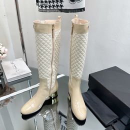Chanells Chanelliness stivali pesanti canale di alta qualità pane corto popolare stivali di tessuto stivali di mucca in pelle giù tessuto scarpe da donna di alta qualità con