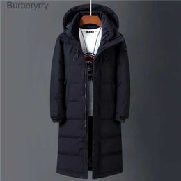 Men's Down Parkas 2023 Winter 90% White Duck Down Jacket Men Hooded Fashion High Quality Winter Coat Men Long Thicken Warm Down Coat Black ParkasL231014