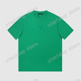 22ss Men Women Designers T-Shirts tee Emboss letters short sleeve Man Crew Neck paris Fashion Streetwear black green white S-XL215D