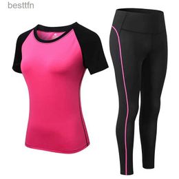 Active Sets 2023 Sports Woman Sportswear Yoga Set Tracksuit For Women Leggings+Gym Top Fitness Gym Suits Sport clothingL231014