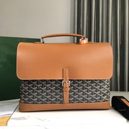 TOP Quality Designer Business Briefcase Citadin Messenger Bag Fashion Men Women Tote Genuine Leather Green Brown Luxury Laptop Purse