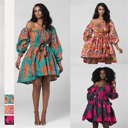 News Fashion African Dresses for Women Summer Tilting Shoulder Two Wear Dashiki Africa Style Rich Bazin Dashiki Print Top T2007022573