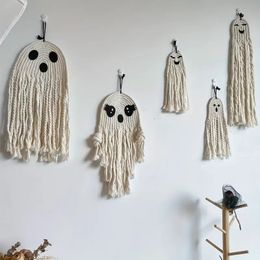 Halloween Handwoven Ghost Decorations,Halloween Hand-Woven Ghost Hangings Decorative,Funny White Party Holiday Decoration Layout Props Horror