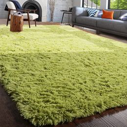 Carpet Fluffy Soft Green Living Room Carpet Large Furry Area Rugs Kids Mat Children Shaggy Bedroom Rug for Nursery Carpet 231013