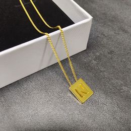 Fashion new designer CELI Pendant Necklaces Arc de Triomphe Suitable for Europe and AmericaBlock Letter for Women Light Luxury Surname English Square Plate Jewellery