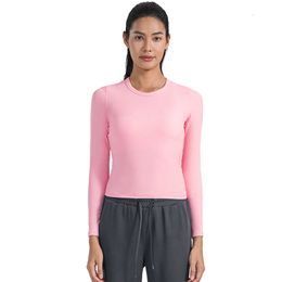 Camicie da yoga lunghe maniche top lu-162 fitness yoga tee palestra abbigliamento sportivo per le donne palestra femme jersey mujer che corre abiti