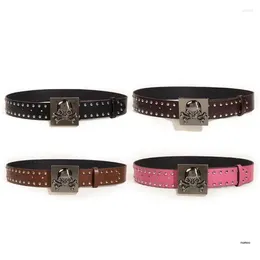 Belts Punk Style Pin Buckle Belt Adult Fashion Skull Waistband Jeans Strap Waist Decor Teenagers Clothing Accessories