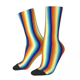 Men's Socks Aesthetic Minimalist Colour Gradients Striped Male Mens Women Winter Stockings Printed