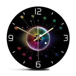 Wall Clocks Silent Swept Optometry Clinic Hanging Watch Spectrum Eye Opticianry Iris Clock Ophthalmology Decor Timepieces Drop Deliver Dha1U