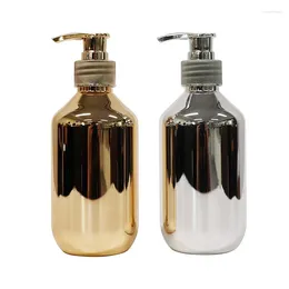 Liquid Soap Dispenser 500ml/300ml Portable Dispensers Silver Gold Chrome Pump Bottle Bathroom Shampoo Shower Gel Lotion Bottles Container