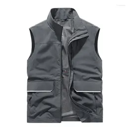 Men's Vests Quick Drying Multi Pocket Vest Spring And Autumn Thin Outdoor Loose Work Jacket Clothing