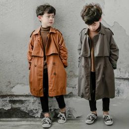 Down Coat 2023 AncoBear British Style Trench Coat for Boys Kids Vintage Gentleman Mid-length Jacket Children Windbreaker Teens Outerwear J231013