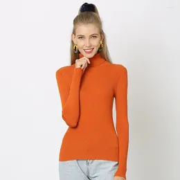 Women's Sweaters Elastic Slim Fit Turtleneck Pullover Sweater For Women Plus Size S-5XL
