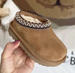 Toddler Tasman II Slippers Tazz Baby Shoes Kids Chestnut Fur Slides Sheepskin Shearling Classic Ultra Mini Boot Winter Mules Slip-on Wool Little Big5190