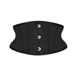 Waist Tummy Shaper Burvogue Women Trainer Corsets Slimming Belt Short Torso Satin Underbust Corset Sexy Lace Up Bustiers 231013