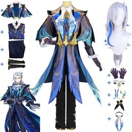 Cosplay Game Genshin Impact Neuvillette Cosplay Costume Wig Anime Court Of Fontaine Uniform Halloween Stage Performance Role Play Suit
