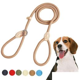 Dog Collars Leashes Nylon Duable P-Chain Training Leash Strong Heavy Duty Pet Walking Lead Rope For Medium Large And Smal Homefavor Dhkvs